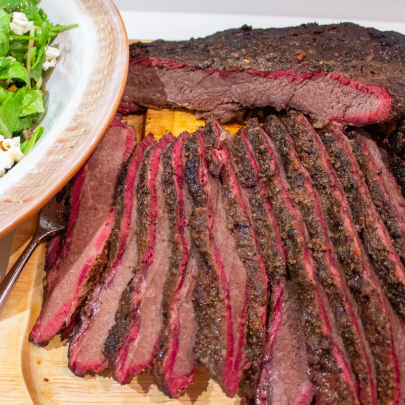 smoked brisket on platter