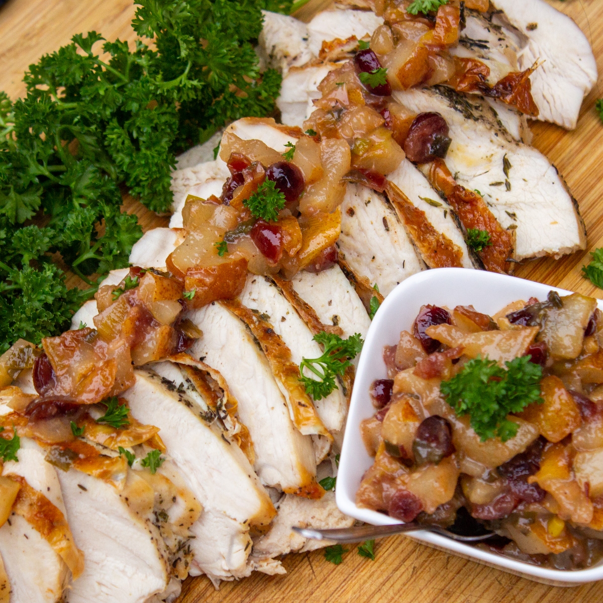 Roast Turkey Breast with Pear Chutney (Bone-In) - Two Kooks In The