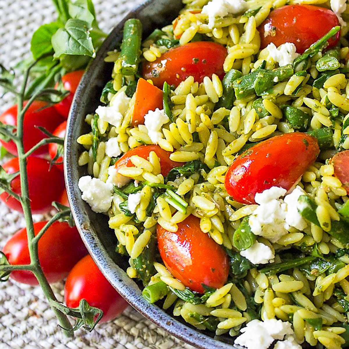 Orzo with roasted vegetable sauce recipe