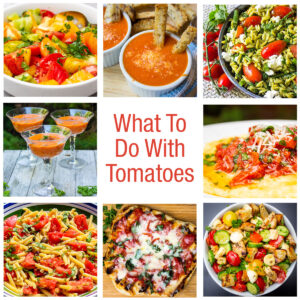 collage of 8 tomato recipes