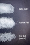 3 types of salt labeled