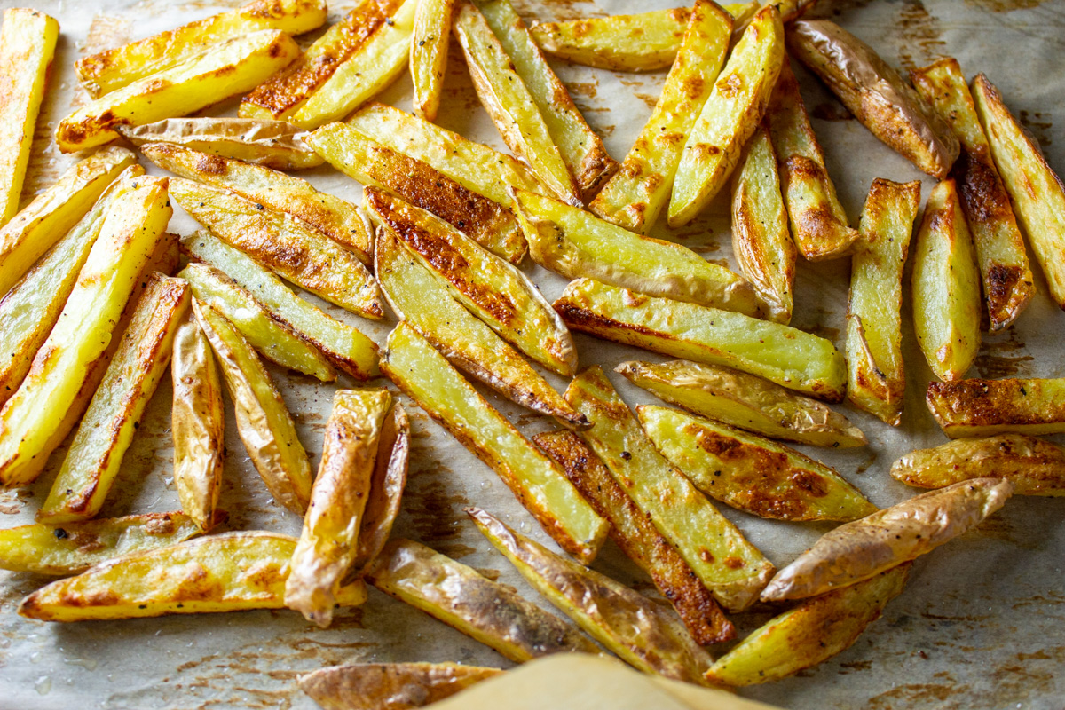 fries in sheet pan