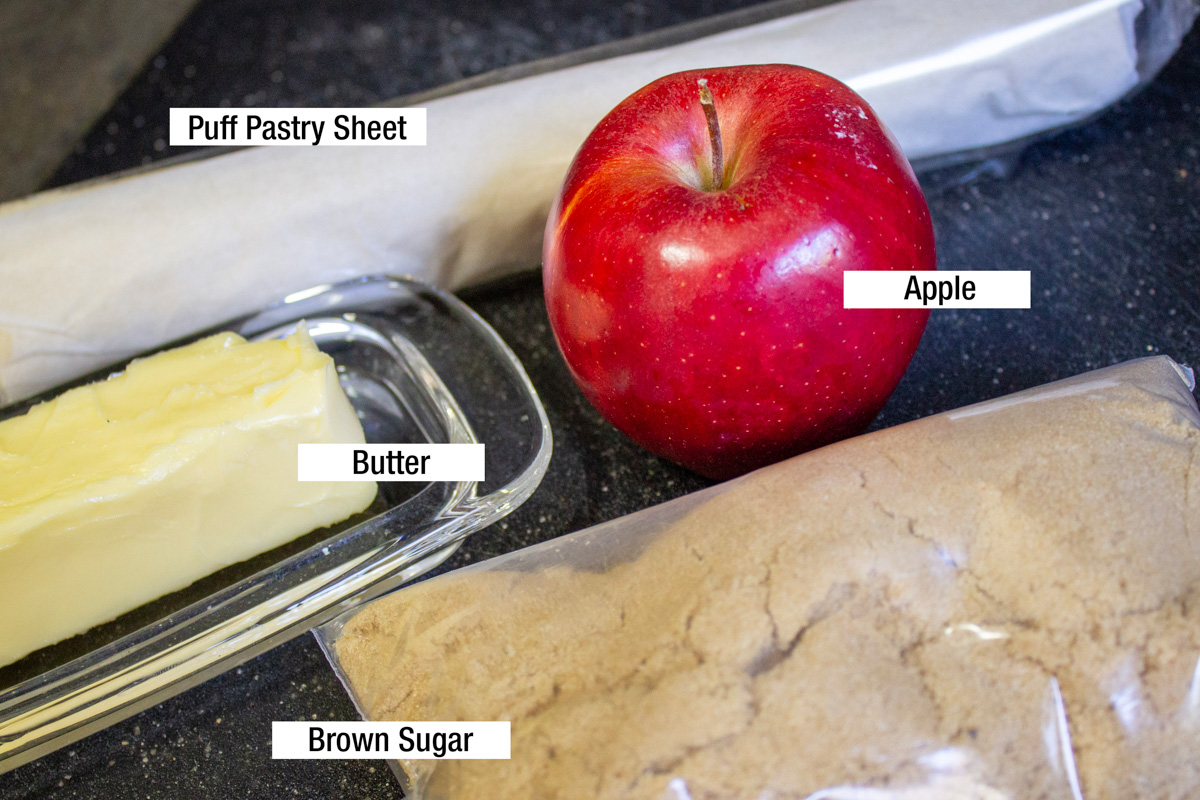 apple, butter, puff pastry sheet, brown sugar