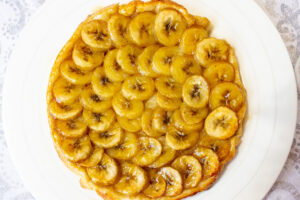 banana tart on plate