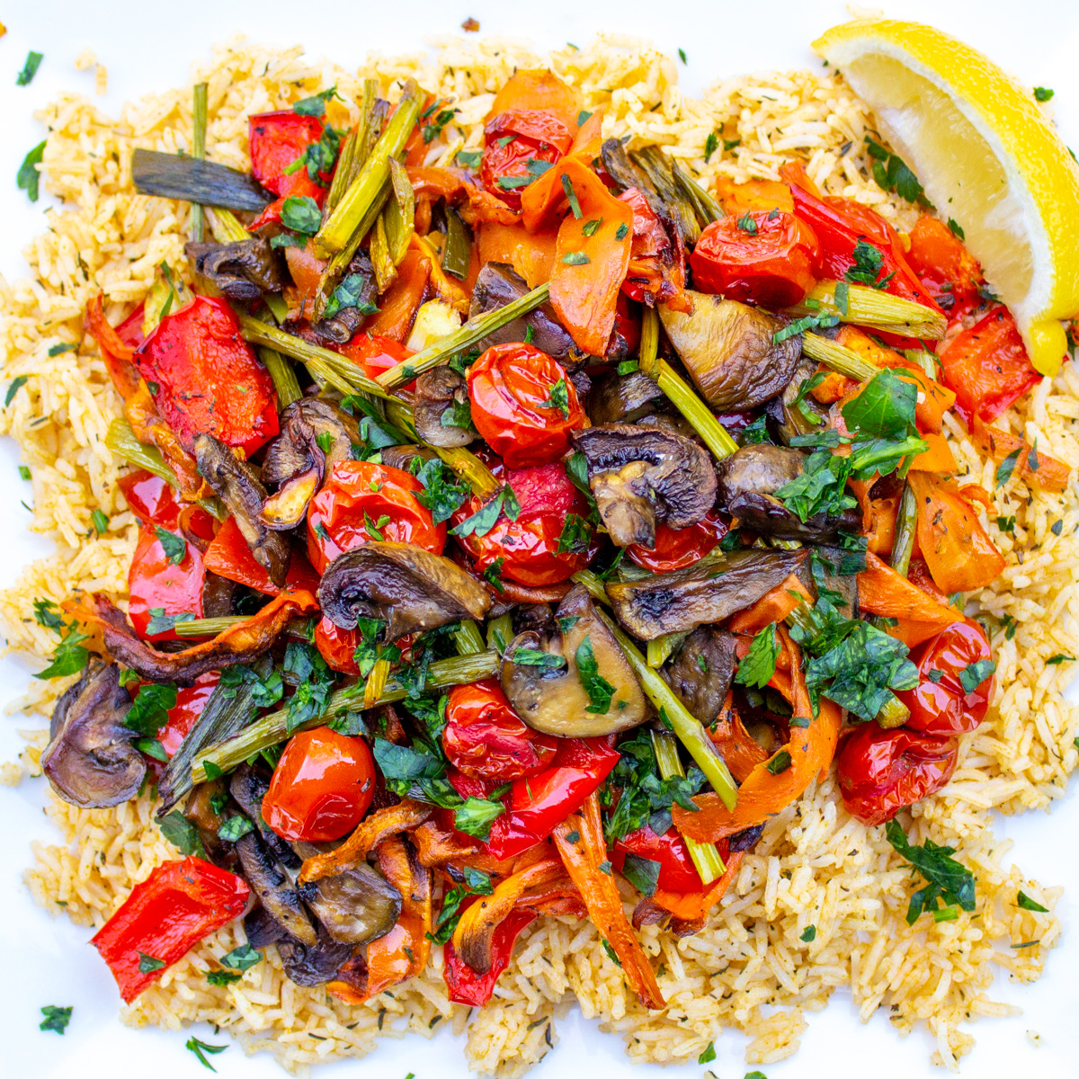 Savoury Rice With Roasted Vegetables