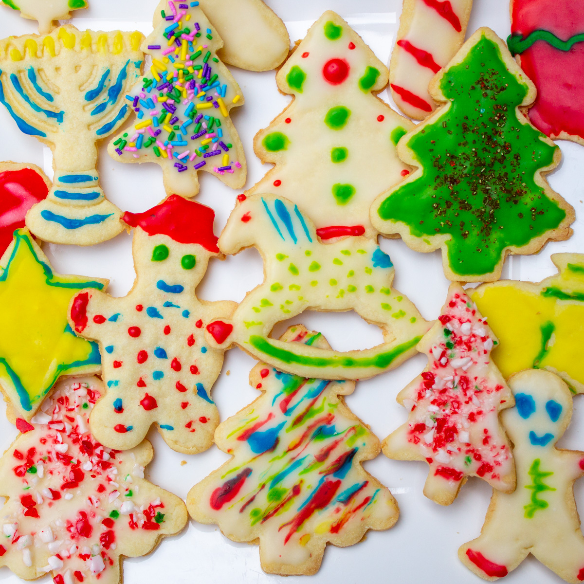 decorated holiday cookies on plate