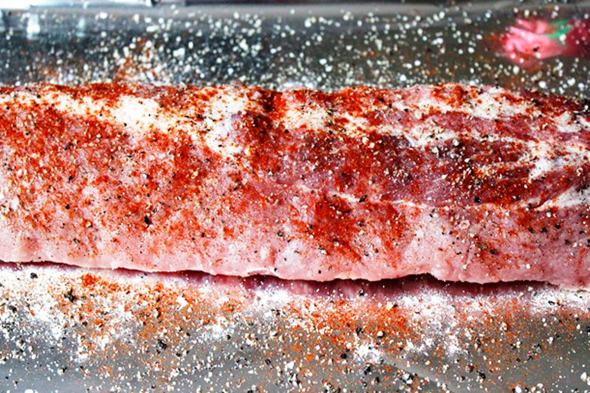 seasoned rack of ribs
