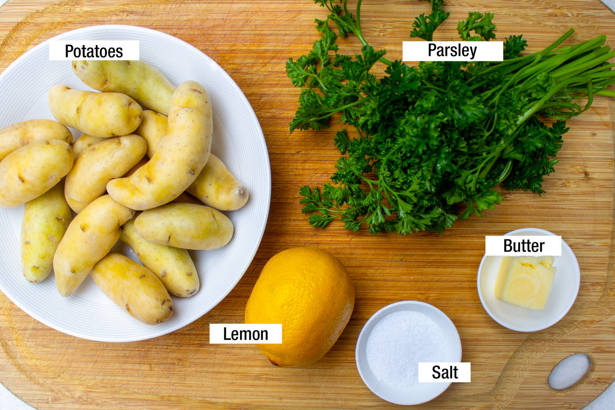 fingerling potatoes, parsley, lemon, butter, salt