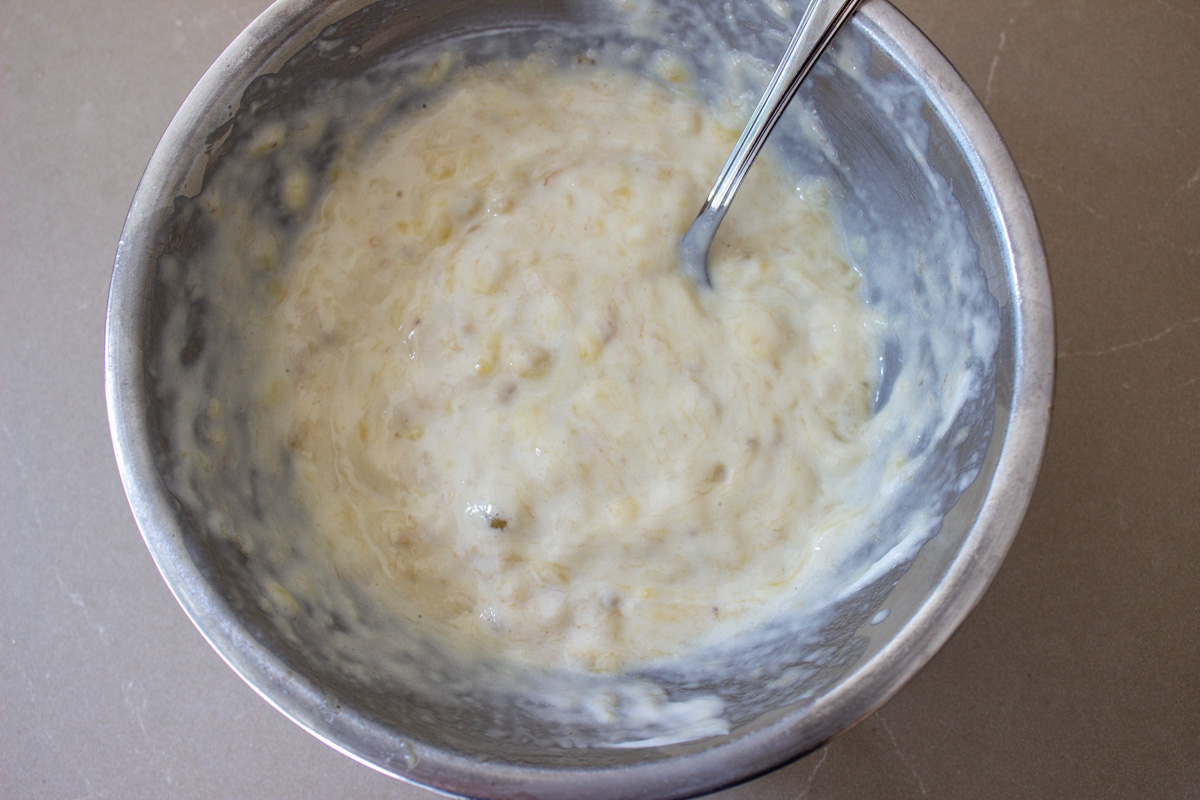 sour cream mixture in bowl. 