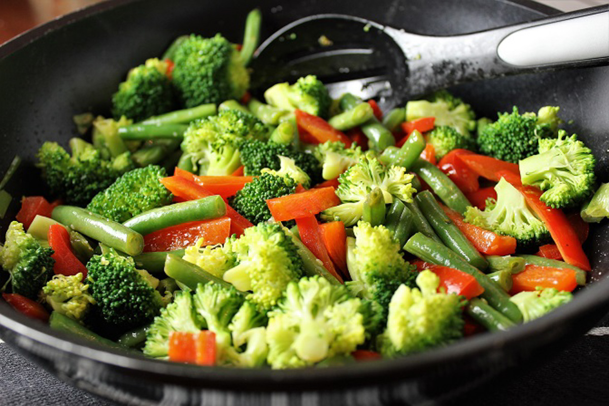 more veggies added to skillet and sauteed.