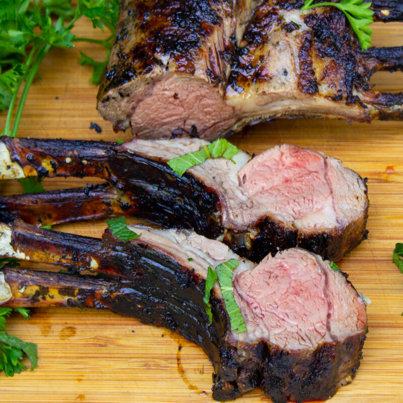 Grilled Rack Of Lamb With Herb Garlic Marinade - Two Kooks In The Kitchen