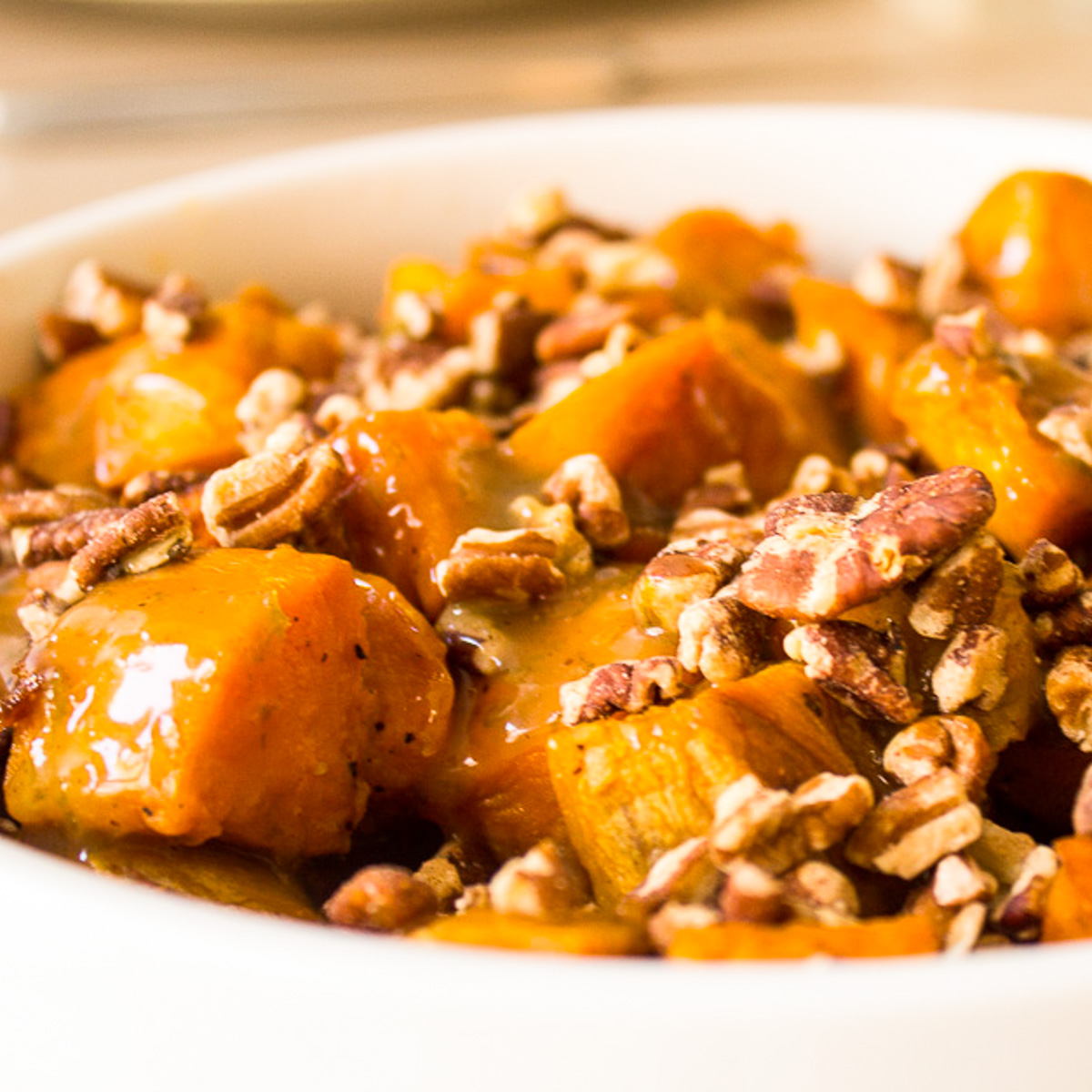 Simple Candied Sweet Potatoes with Pecans - Two Kooks In The Kitchen