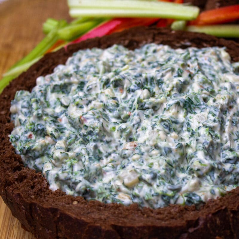 Classic Knorr Spinach Dip (In A Bread Bowl) - Two Kooks In The Kitchen