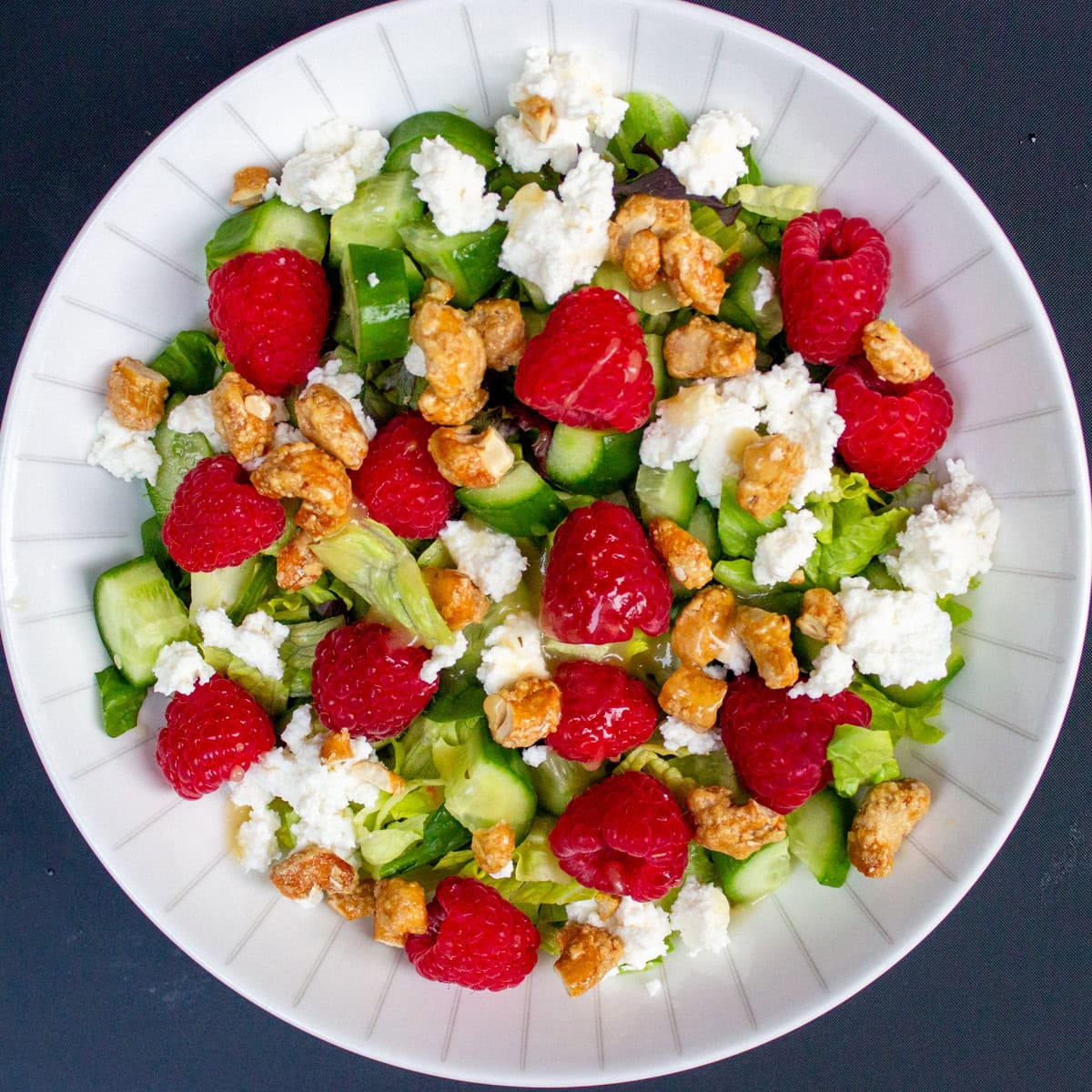 Christmas chopped salad in bowl.