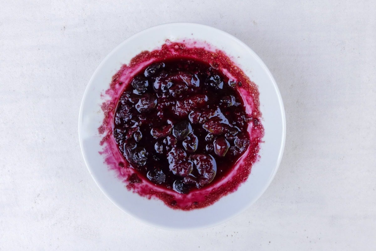 Berry compote in a bowl.