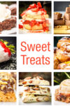 Collage of 8 sweet treats.