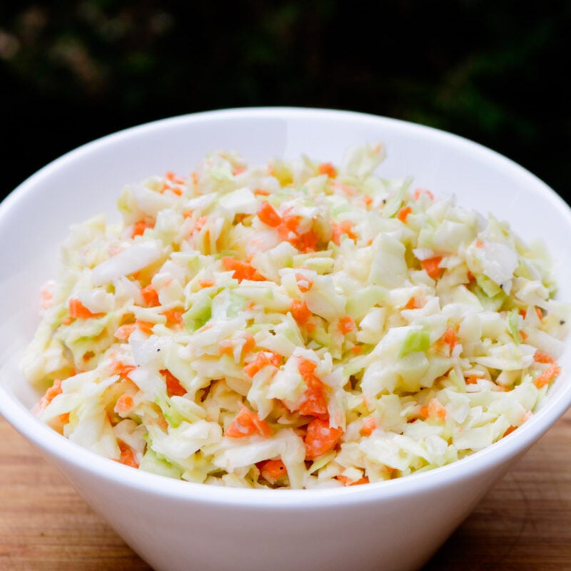 KFC cabbage in white bowl.